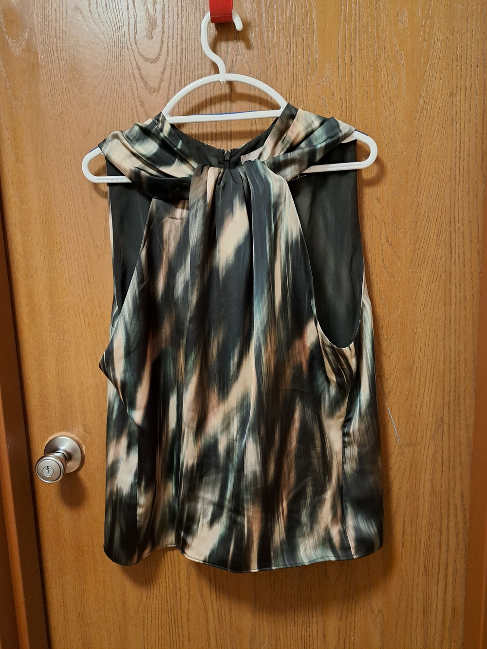 H&M Sleeveless Tie-Neck Camisole in Black, Taupe and Cream